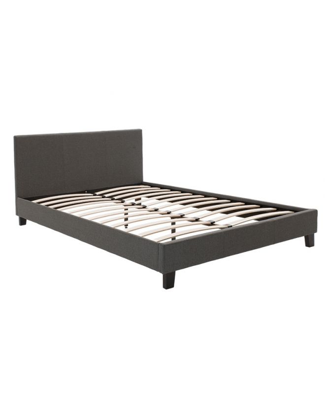 Κρεβάτι Nevil  διπλό 150x200 με ύφασμα χρώμα ανθρακί
