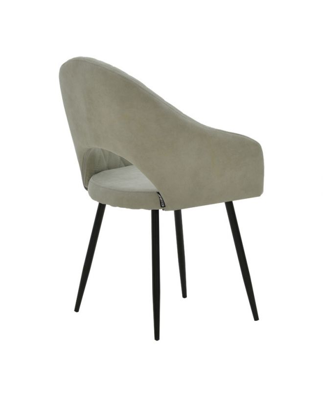 Πολυθρόνα Macie  ύφασμα antique γκρι-μαύρο 58x50x85εκ