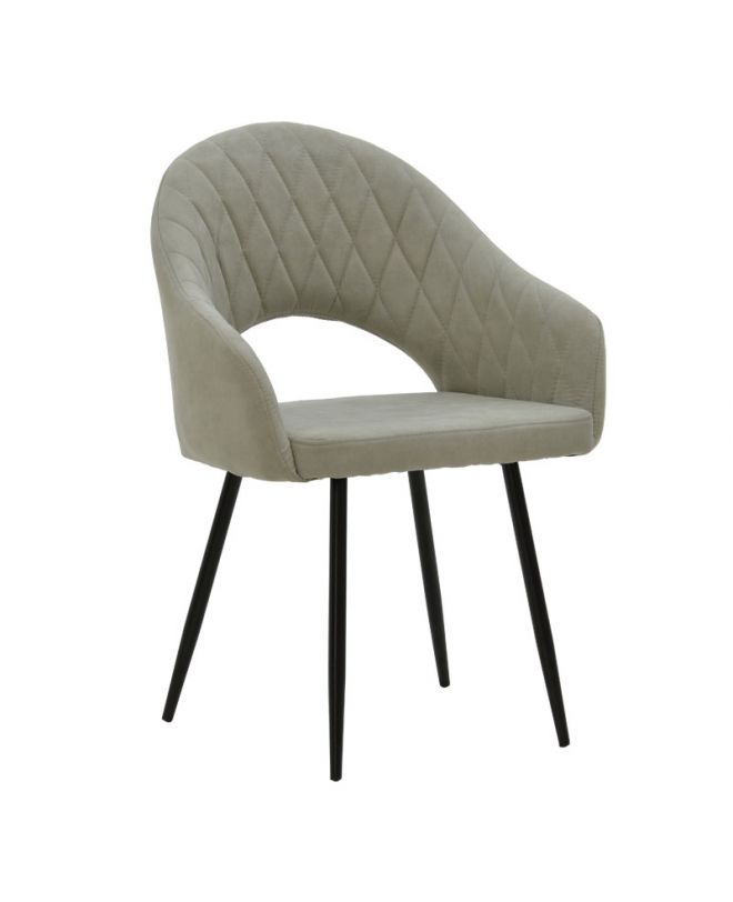 Πολυθρόνα Macie  ύφασμα antique γκρι-μαύρο 58x50x85εκ