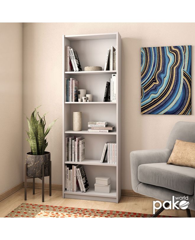Βιβλιοθήκη Max  σε λευκό χρώμα 58x23x170εκ
