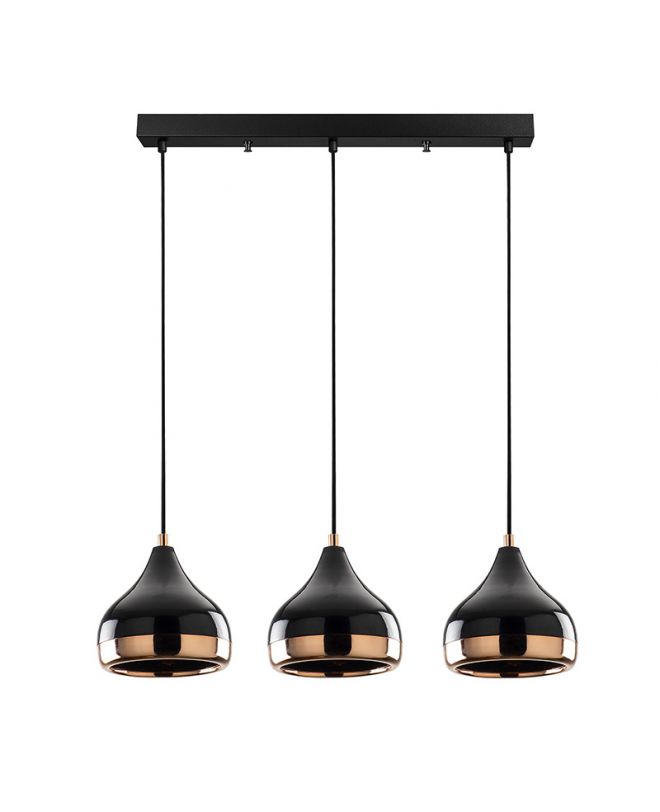 Φωτιστικό οροφής τρίφωτο Elprecious  E27 μαύρο-bronze 67x17x110εκ