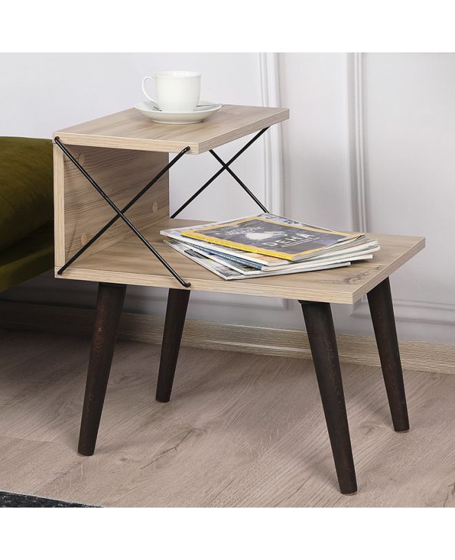 Βοηθητικό τραπέζι-κομοδίνο Gather  sonoma-καρυδί 50x40x55εκ