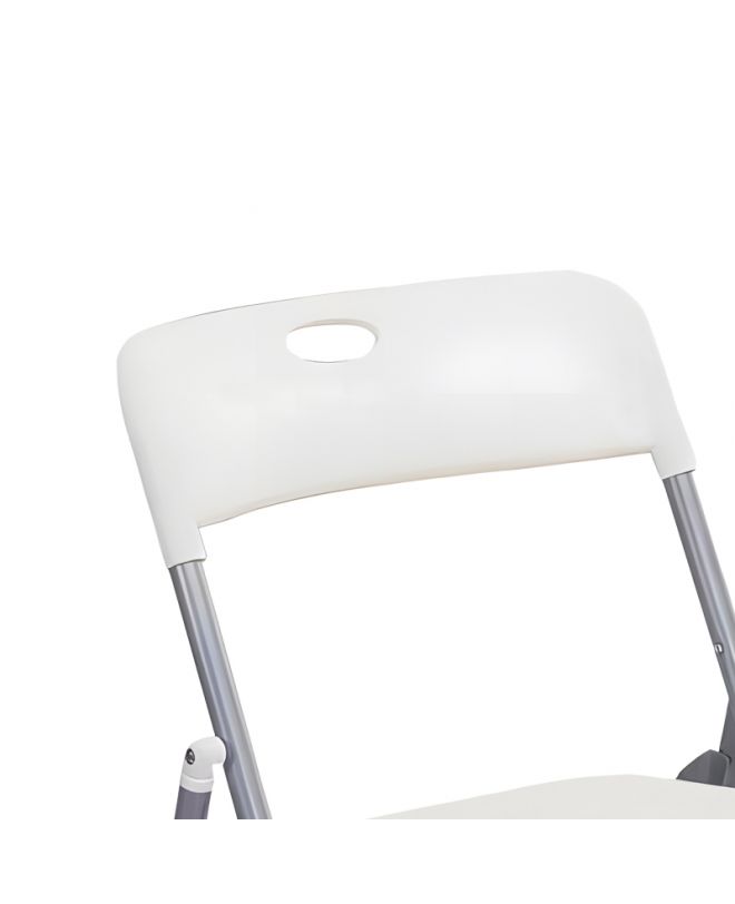 Καρέκλα πτυσσόμενη Daxton  PP λευκό-ασημί 49x46.5x73.5εκ