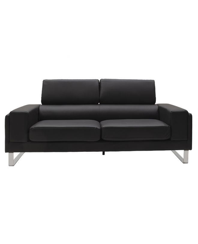 Καναπές Shea  3θέσιος pu μαύρο-inox 198x80x87εκ