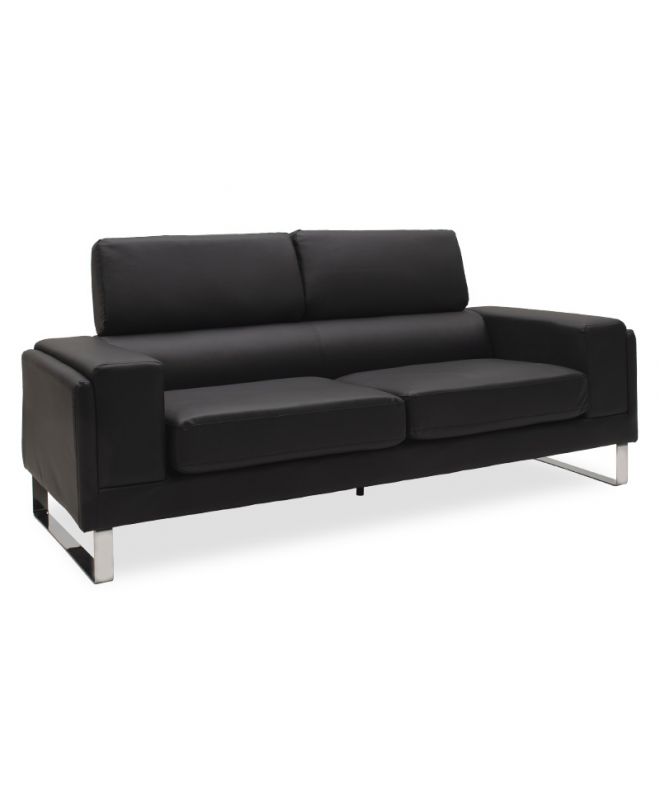 Καναπές Shea  3θέσιος pu μαύρο-inox 198x80x87εκ