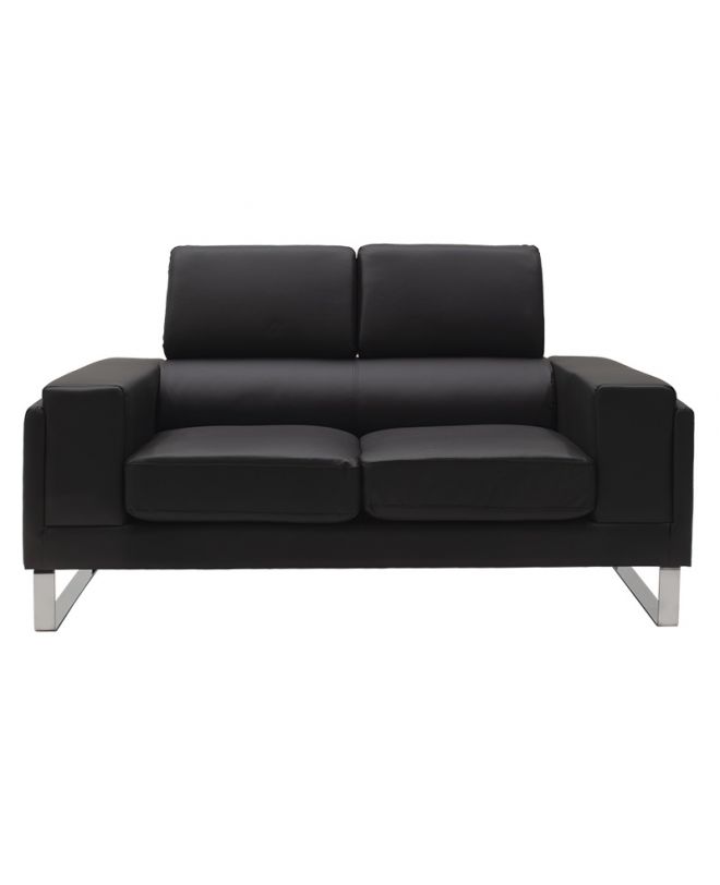 Καναπές Shea  2θέσιος pu μαύρο-inox 158x80x87εκ