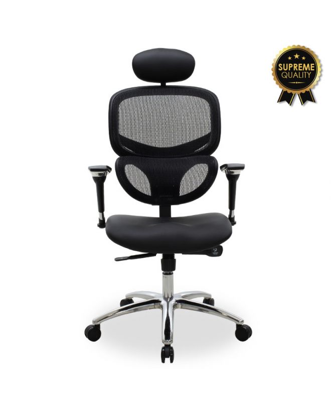 Καρέκλα γραφείου διευθυντή Freedom  Premium Quality μαύρο pu-mesh