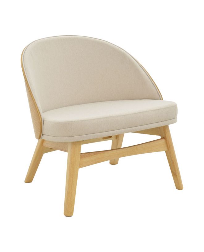 Καρέκλα Sarian  μπεζ ύφασμα-rubberwood φυσικό πόδι 69,5x71x70.5εκ
