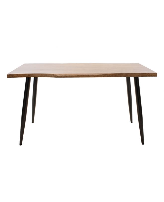 Τραπέζι Neve  MDF καρυδί-πόδι μεταλλικό μαύρο 140x80x75εκ