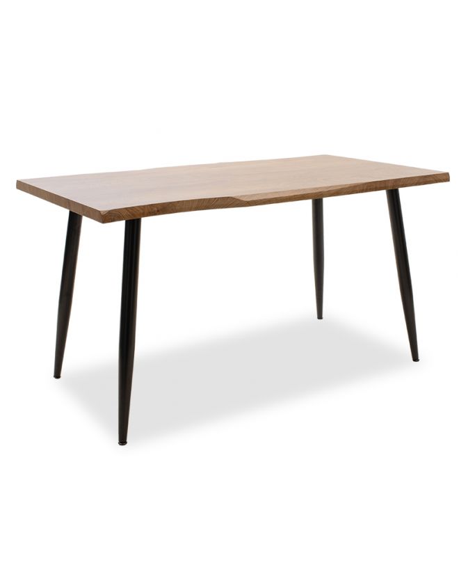 Τραπέζι Neve  MDF καρυδί-πόδι μεταλλικό μαύρο 140x80x75εκ