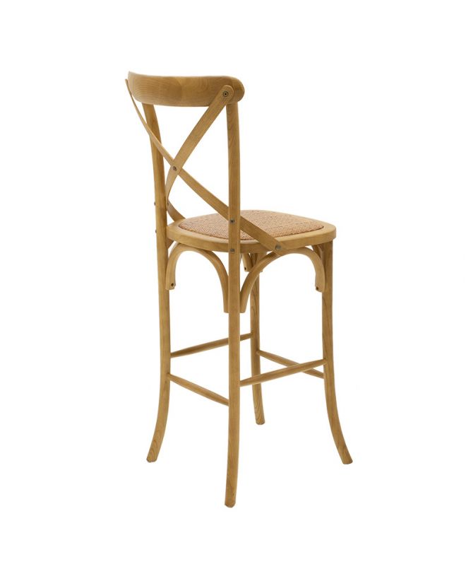 Σκαμπό μπαρ Reid  ξύλο sonoma-έδρα καφέ rattan