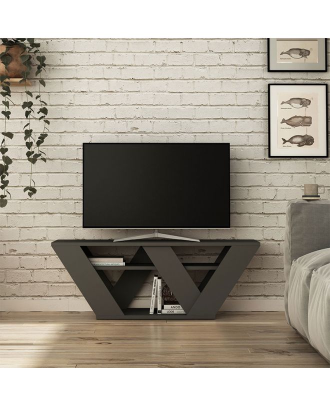 Έπιπλο τηλεόρασης Pipralla  ανθρακί 110x30x40εκ