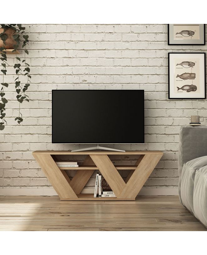 Έπιπλο τηλεόρασης Pipralla  φυσικό 110x30x40εκ