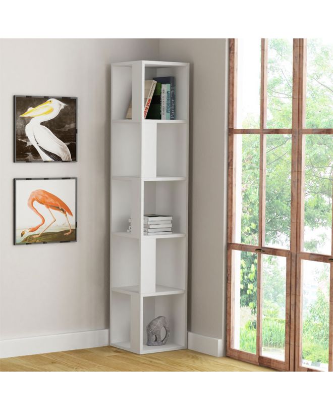 Βιβλιoθήκη στήλη Raphael  λευκό 31.5x31.5x159εκ