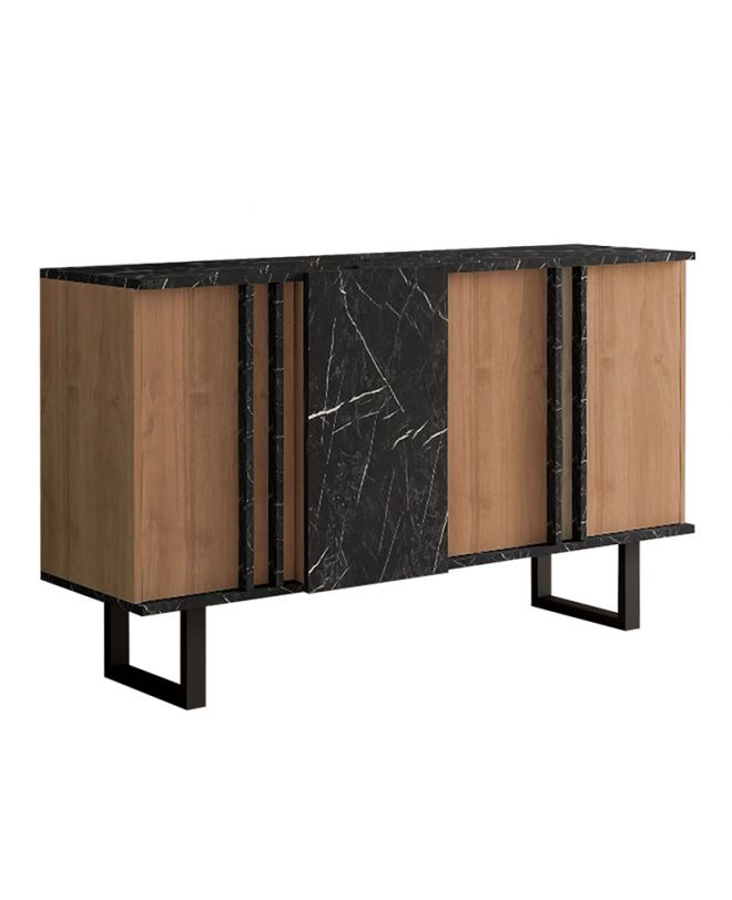 Μπουφές Amanda  καρυδί-μαύρο 160x40x78.5εκ