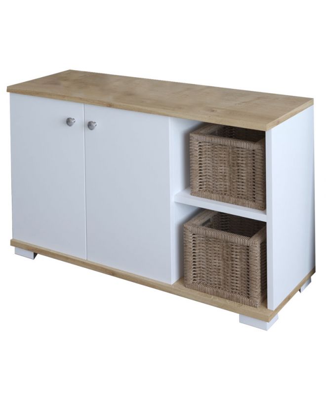 Έπιπλο εισόδου Deril  λευκό-sonoma 90x33x52.5εκ