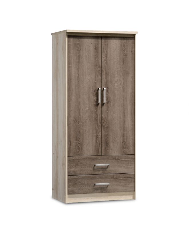 Ντουλάπα ρούχων δίφυλλη OLYMPUS  χρώμα castillo-toro 81x57x183εκ