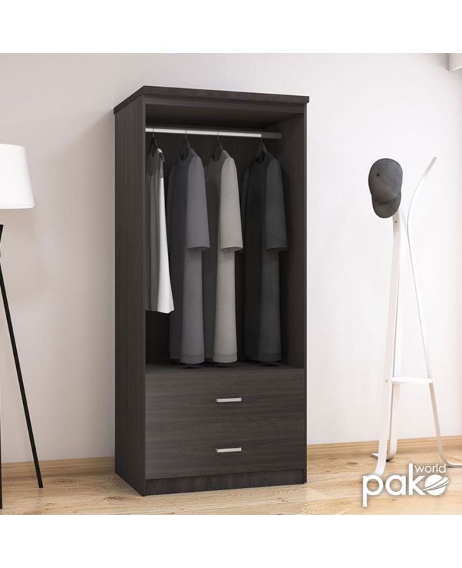 Ντουλάπα ρούχων δίφυλλη OLYMPUS  χρώμα wenge 81x57x183εκ