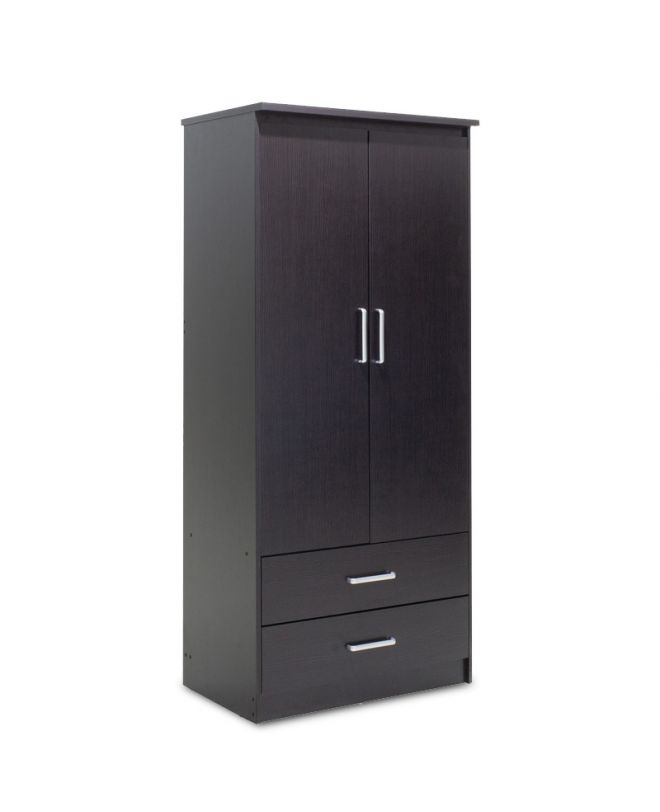 Ντουλάπα ρούχων δίφυλλη OLYMPUS  χρώμα wenge 81x57x183εκ