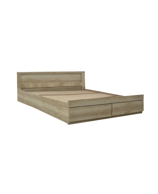 Κρεβάτι ημίδιπλο Nalos  με συρτάρι castillo-oak 140x200εκ