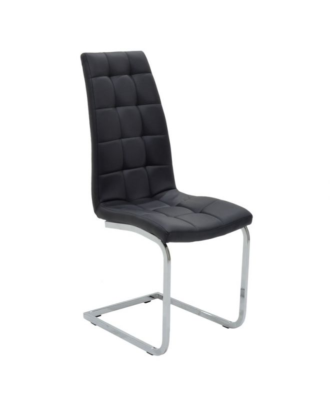 Καρέκλα Darrell  pu μαύρο-βάση χρωμίου 42x49x106εκ