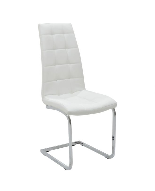 Καρέκλα Darrell  pu λευκό-βάση χρωμίου 42x49x106εκ