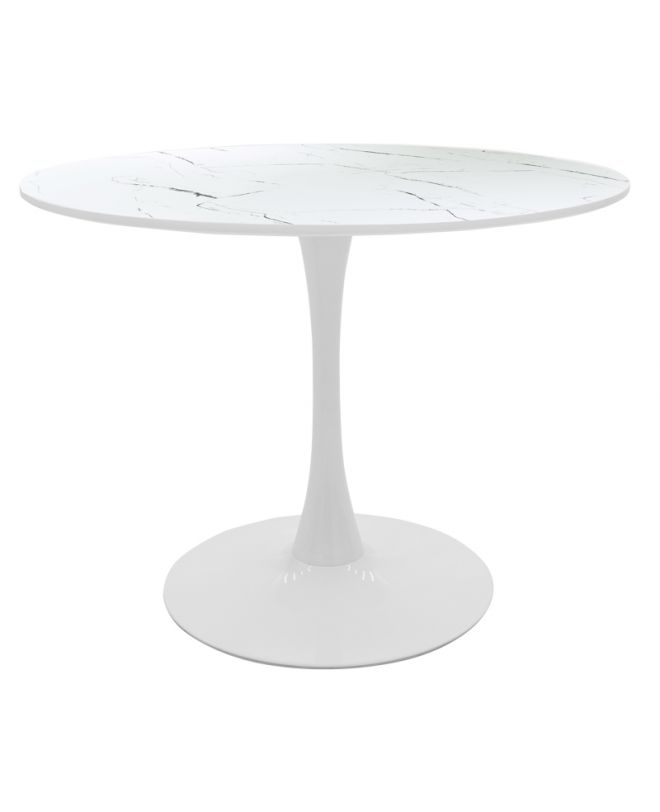 Τραπέζι Balou I  MDF λευκό μαρμάρου Φ120x75εκ