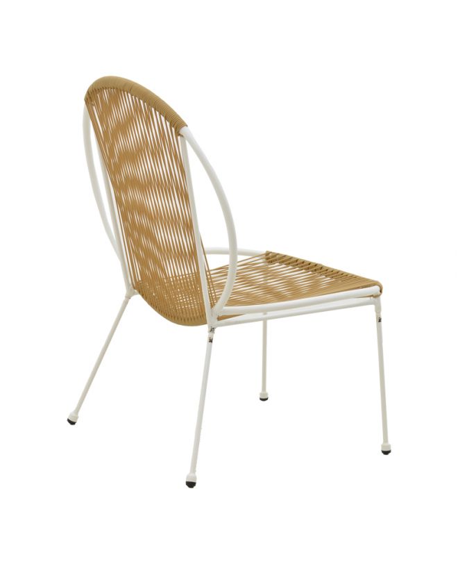 Καρέκλα κήπου Dapper  λευκό μέταλλο-pe φυσικό 64.5x74.5x76εκ