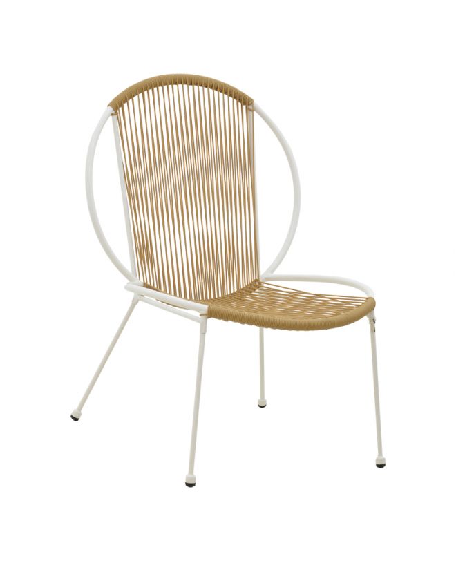 Καρέκλα κήπου Dapper  λευκό μέταλλο-pe φυσικό 64.5x74.5x76εκ