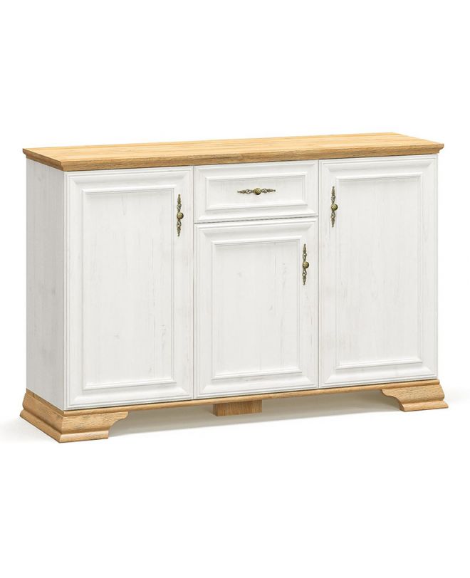 Μπουφές Jaden  golden oak-λευκό antique 137,5x39x88,5εκ