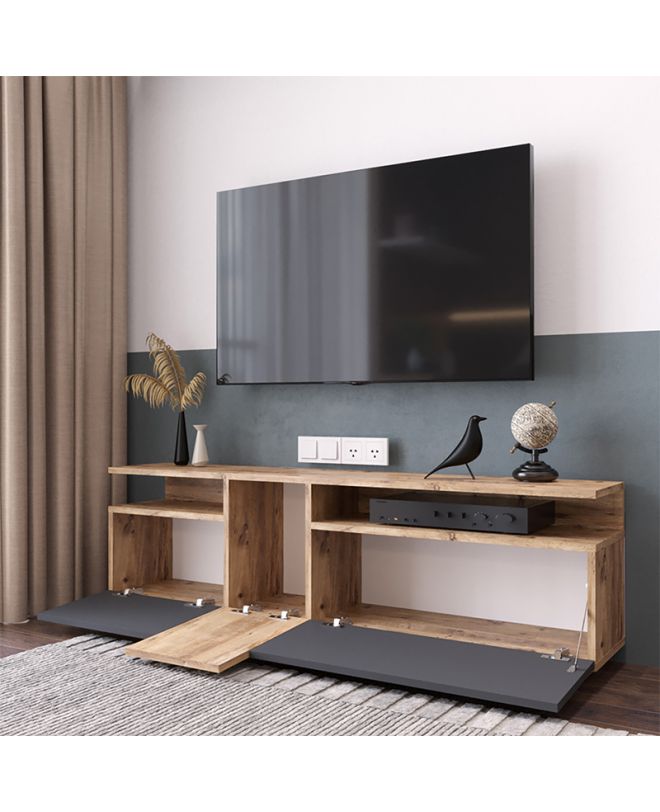Έπιπλο τηλεόρασης Elana  sonoma-ανθρακί 150x29.5x46.3εκ