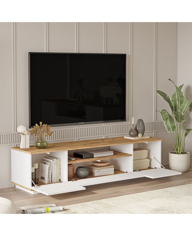 Έπιπλο τηλεόρασης Soren  sonoma-λευκό 180x.44.5x44.6εκ