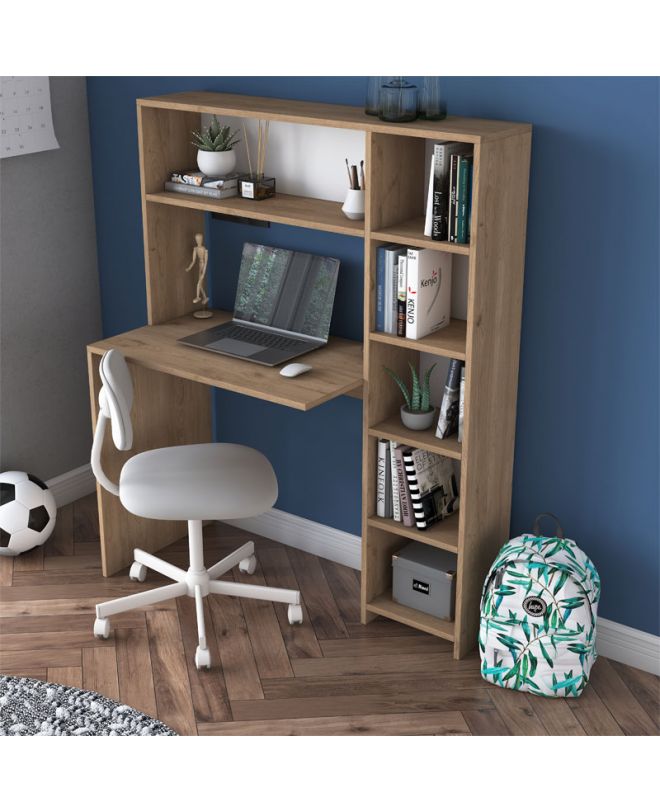 Γραφείο με βιβλιοθήκη Janson  sonoma 113x40x142εκ
