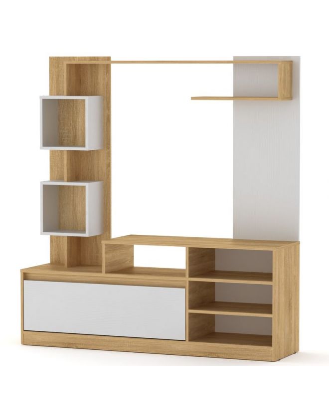 Σύνθετο σαλονιού Aiden  sonoma-λευκό 150x38.5x160εκ