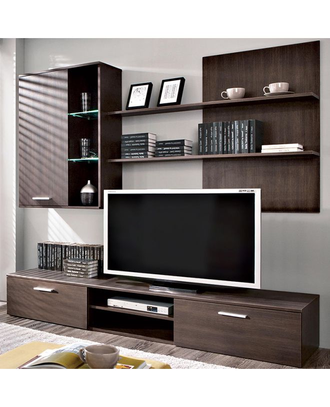 Σύνθετο σαλονιού Salome  LED wenge 200x41x190εκ