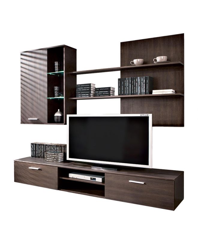 Σύνθετο σαλονιού Salome  LED wenge 200x41x190εκ