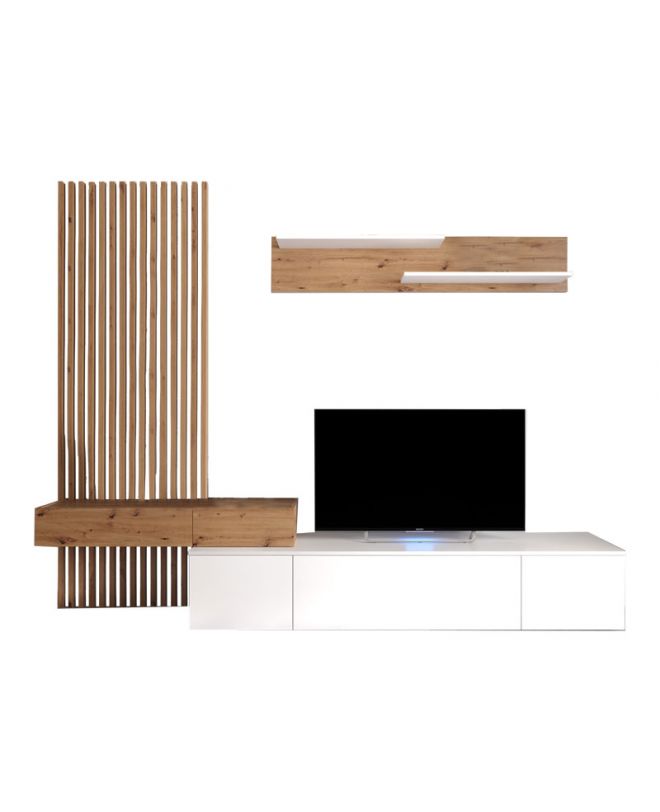 Σύνθετο σαλονιού Litende  sonoma-λευκό 249.5x42x199.5εκ