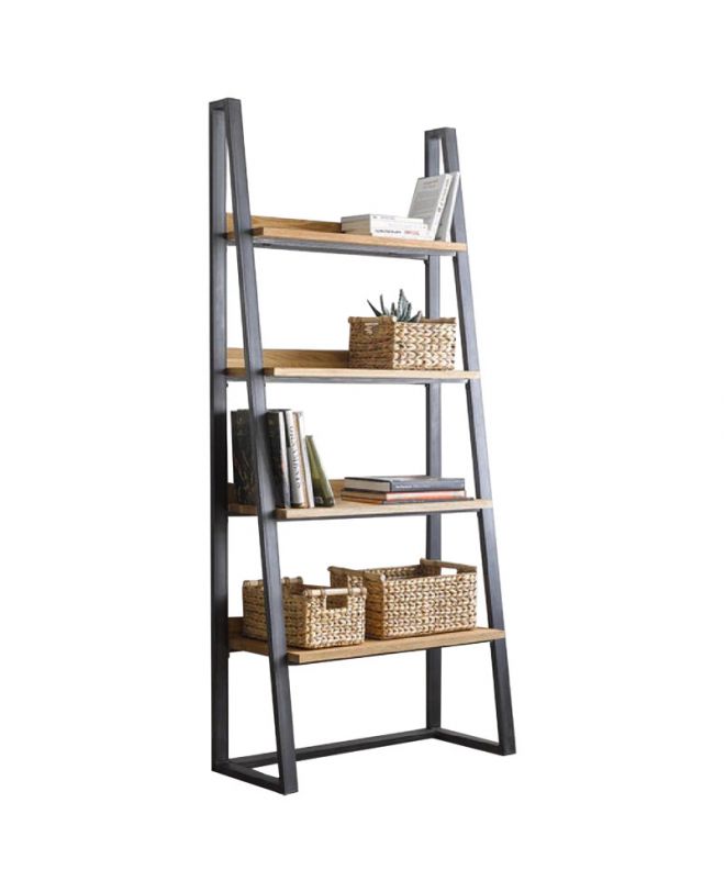 Βιβλιοθήκη Ryder  καρυδί-μαύρο 75x36x185εκ