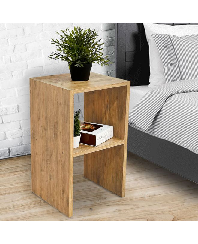 Βοηθητικό τραπέζι Leofric  μελαμίνης oak 30x30x60εκ
