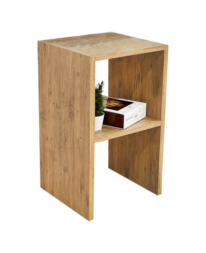 Βοηθητικό τραπέζι Leofric  μελαμίνης oak 30x30x60εκ