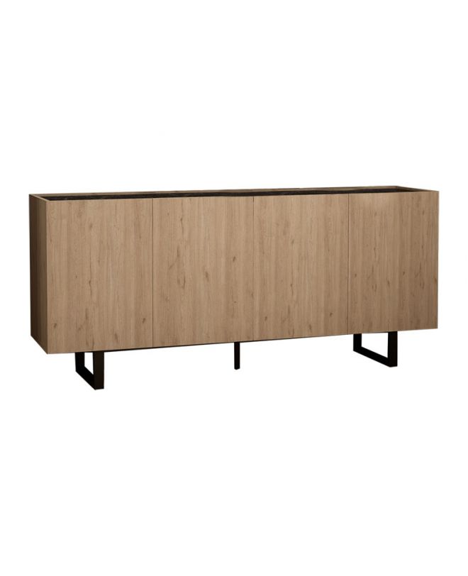 Μπουφές Kioubo  μελαμίνης oak-μαύρο 180x42x80εκ