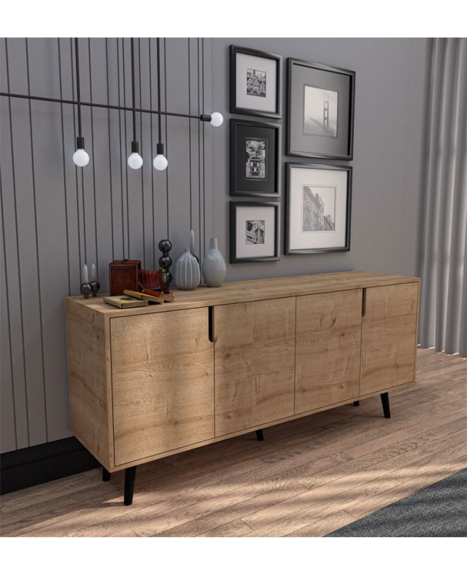 Μπουφές Sennan  μελαμίνης oak 180x45x80εκ