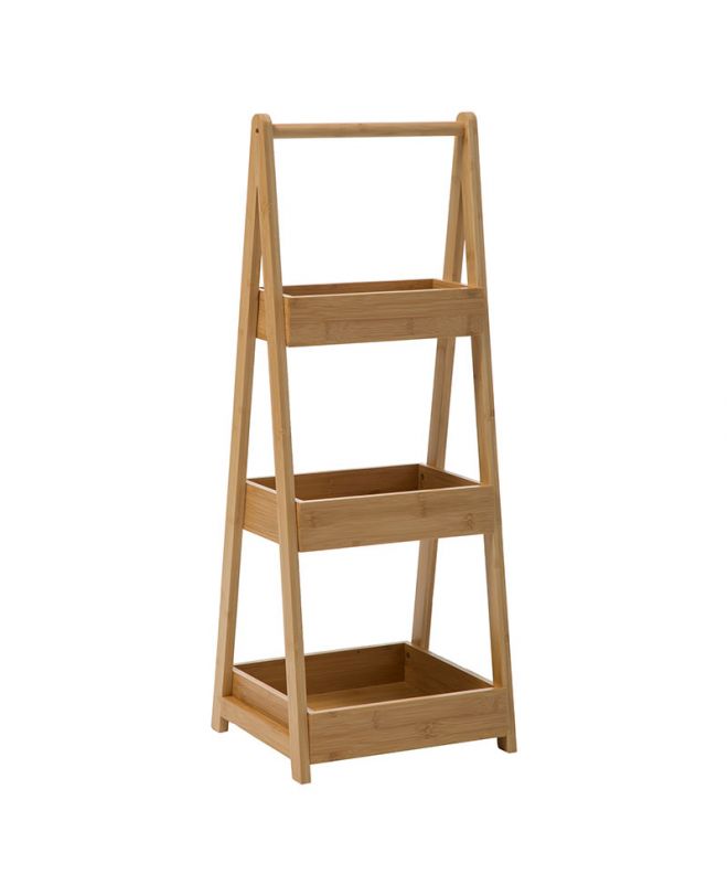 Ραφιέρα επιδαπέδια 3όροφη Dafi  bamboo φυσικό 30x25.5x78εκ
