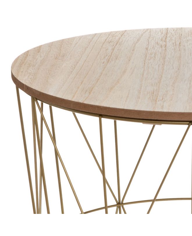 Τραπέζι σαλονιού Kumi  oak-χρυσό Φ41x40εκ