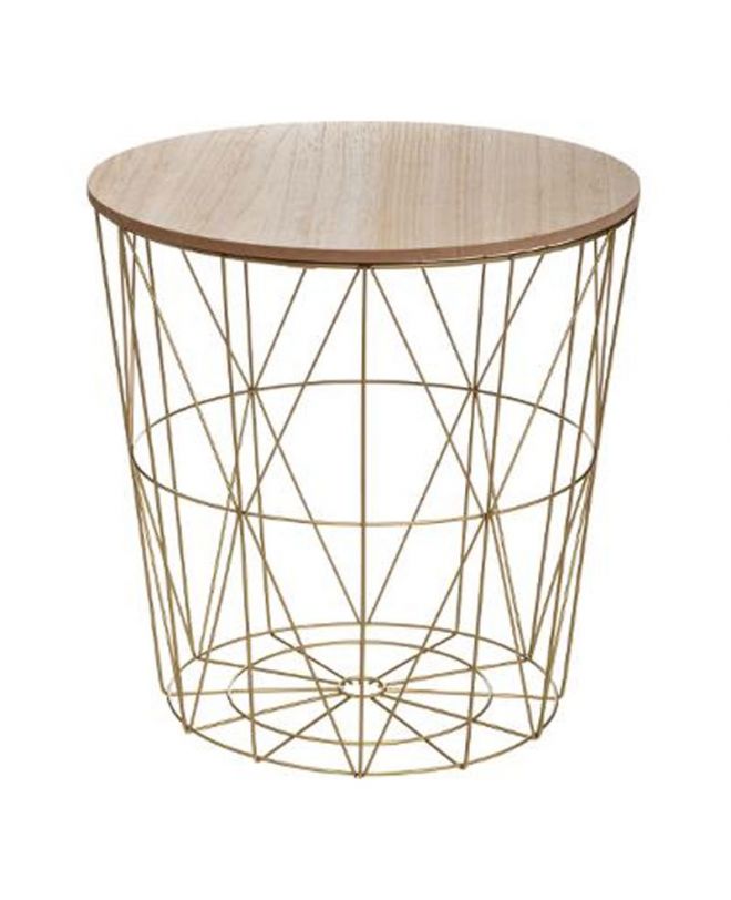Τραπέζι σαλονιού Kumi  oak-χρυσό Φ41x40εκ