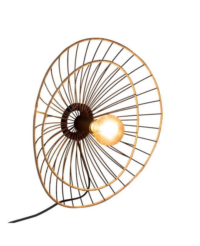 Φωτιστικό τοίχου-απλίκα Alara  E27 40W χρυσό-μαύρο Φ45x11εκ