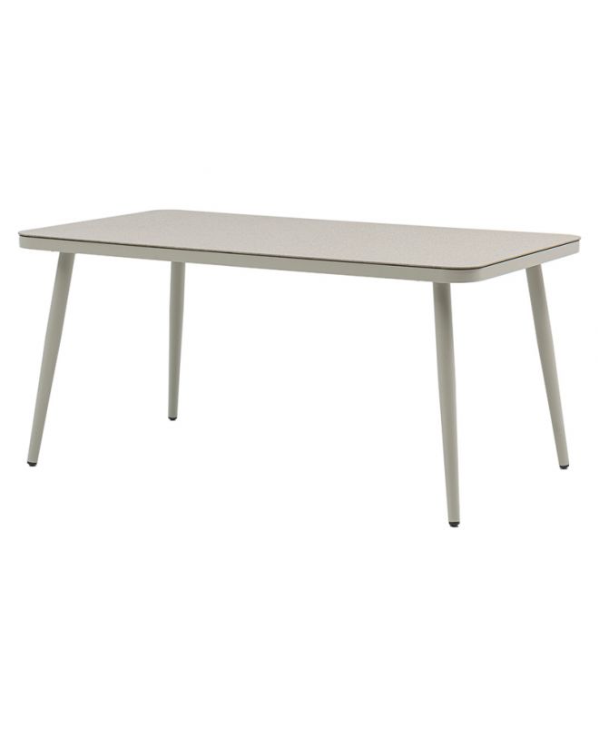 Τραπέζι Ecco  αλουμίνιο γκρι-γυαλί μπεζ 160x90x75εκ