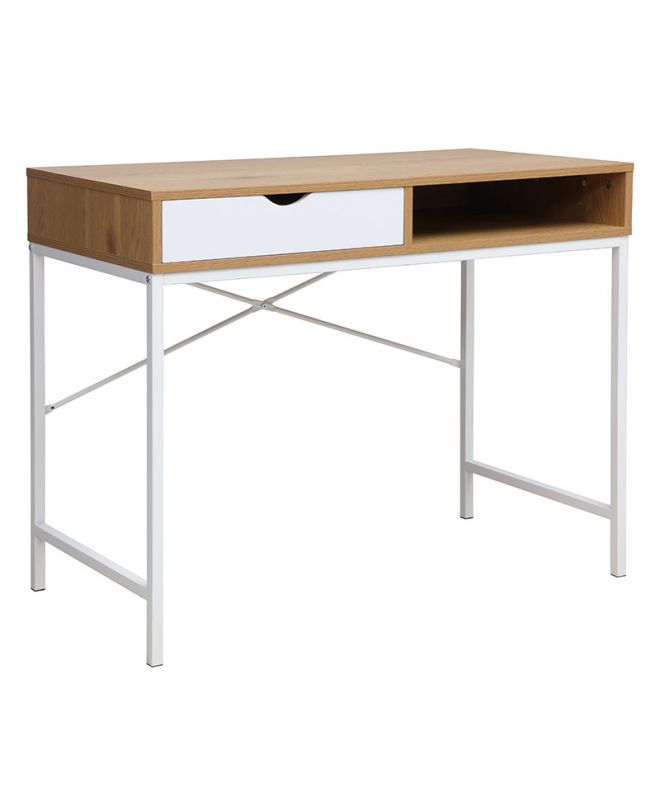 Γραφείο εργασίας Taco  φυσικό-λευκό 95x48x76εκ