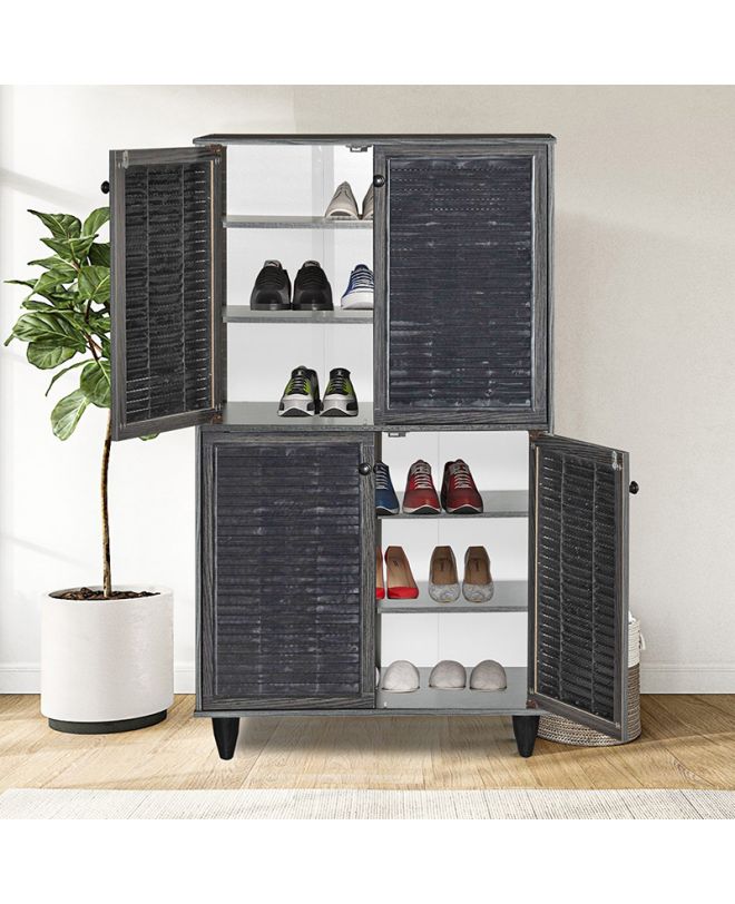 Παπουτσοθήκη-ντουλάπι Ronan  χρώμα wenge 70.5x35x122εκ