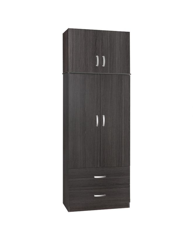 Ντουλάπα δίφυλλη και πατάρι Zelia  wenge 79x42x240εκ.